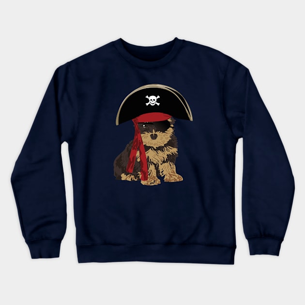 Pirate Yorkshire Terrier for Dog Lovers Crewneck Sweatshirt by riin92